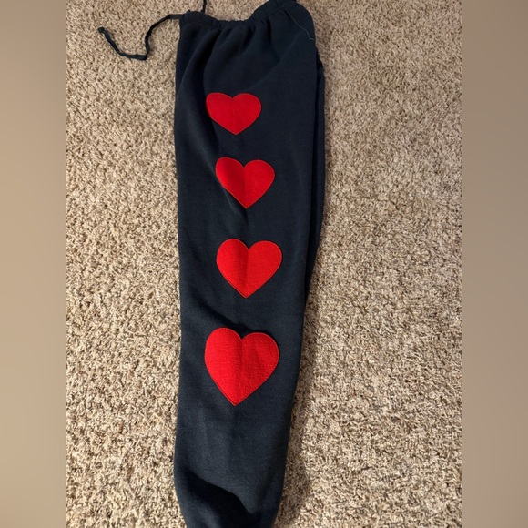 Aviator Nation Heart Stitch Crewneck Sweatshirt & Heart Stitch Sweatpants, XS - Picture 12 of 16